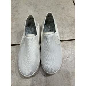 Olukai White Canvas Ki’ihele Slip On Shoes Sz 7